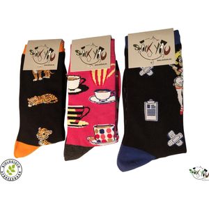 Sockyou box N21 - 3 paar vrolijke bamboe sokken - Maat 36-40