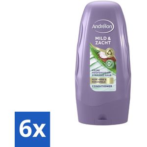 6 x Andrélon - Mild & Zacht - Conditioner - 250 ml - Haar Conditioner - Milde Conditioner - Gevoelige Hoofdhuid - Droge Hoofdhuid - Aloë Vera