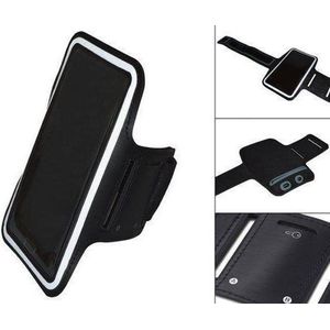 Comfortabele Smartphone Sport Armband voor uw Panasonic Eluga X P 02e, Zwart, merk i12Cover