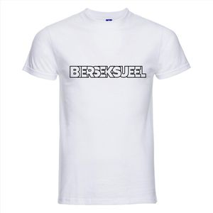 Bierseksueel T-shirt - 100% Katoen - Maat XL - Classic Fit - Wit