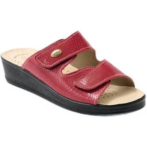 Brede leren muiltjes met klittenbandsluiting