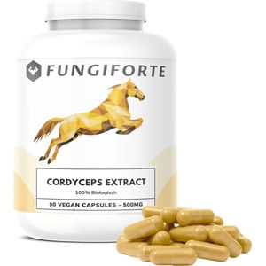 FungiForte - Cordyceps Extract 500mg - 90 stuks - Non-GMO - Lab Tested - Cordyceps Capsules - Paddenstoel Supplement