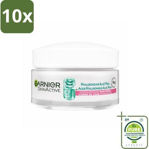 10 x Garnier - SkinActive - Dagcrème - Hyaluronzuur & Aloë Vera - Hydraterend - 50 ml - Grootverpakking - Dagcrème - Hyaluronzuur - Aloë Vera - Hydraterende Crème - Droge Huid