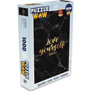Puzzel Quotes - Love - Goud - Marmer print - Legpuzzel - Puzzel 1000 stukjes volwassenen