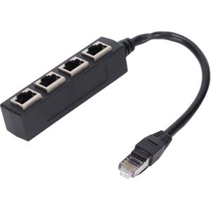 RJ45 Ethernet Adapter Cable, 1 To 4 Wired Ethernet Adapter with 1M Cable, RJ45 Splitter Adapter CAT7 Internet Cable, Extension Network Cable Adapter