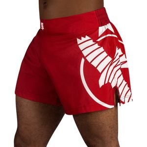Hayabusa Icon Kickboxing Shorts - rood / wit - maat XL