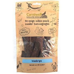 Carniwell - visstrips - 100 Gram - Hypoallergeen Kauwsnack - Hondensnoepjes - natuurlijke hondensnacks vis