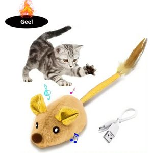 Bovista Kattenspeelgoed - Voor Katten - Cat Toy - Kattenspeeltjes - Interactieve Muis - Geel