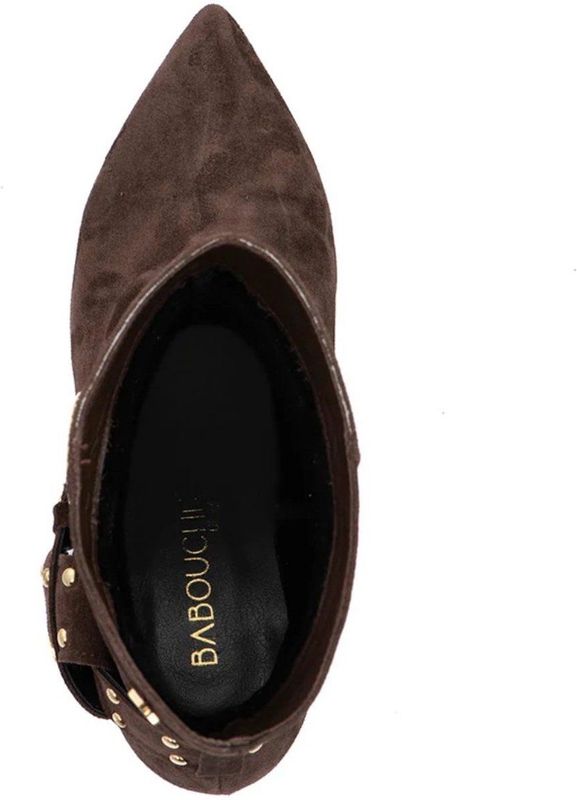 Babouche Anine enkellaarzen dark brown enkellaars met hak dames
