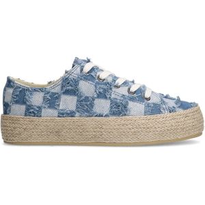Sacha - Dames - Lichtblauwe denim sneakers met touwzool - Maat 40