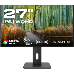 JAPANNEXT - JN-27IPS4FLWQHDR-HSP - Monitor - 27 inch - WQHD - Verstelbare Hoogte en Kanteling - Ingebouwde Luidsprekers - Flicker Free