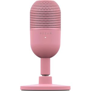 Seiren V3 Mini - Ultracompacte USB-Microfoon met 14mm Condensator - Supercardioïde Opnamepatroon - Tap-to-Mute Sensor met LED-Indicator - Ingebouwde Schokdemper - Roze