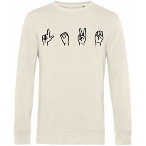 7431 - Sweater - Gebarentaal; Love-Off White-S