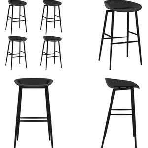 vidaXL Barstoelen 4 st zwart - Barstoel - Barstoelen - Barkruk - Barkrukken