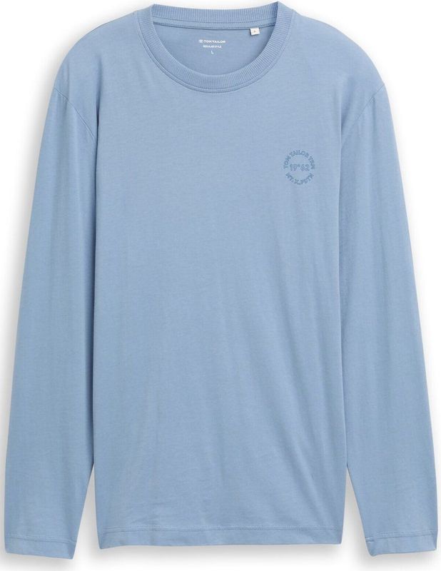 TOM TAILOR - Shirt - Azuur - Lange Mouw - Normale Pasvorm