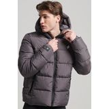 Superdry Hooded Sports Puffr Jacket Heren Jas - Dark Slate Grey - Maat 2Xl