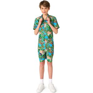 OppoSuits Teen Boys Minecraft Summer Set - Officieel Minecraft pak - Shorts en Shirt - Zomer outfit - Maat EU134/140