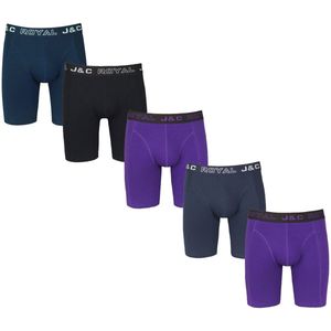 5-PACK LUXE EN ELASTISCHE HERENBOXERSHORT MET LANGE PIJPEN J&C - maat M