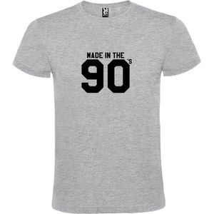 Grijs T shirt met print van "" Made in the 90's / gemaakt in de jaren 90 "" print Zwart size XXL