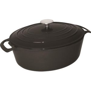 Braadpan Signature Zwart - Le Creuset Look-a-Like - Ovaal 30x23x(h)18cm