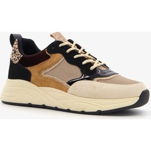 Blue Box dames sneakers beige/bruin - Maat 38 - Uitneembare zool