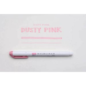 2 x Zebra Mildliner Double-Sided Highlighter - Fine / Bold – Mild Dusty Pink