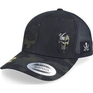 Hatstore- Pirate Army Skull Multicam Black Trucker - Army Head Cap