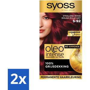 SYOSS - Oleo Intense 5-92 - Haarverf - Permanente Haarkleuring - Stralend Rood - Langdurige Kleur - Voordeelverpakking - 2 stuks