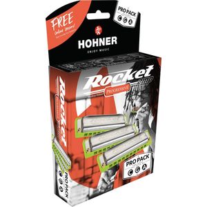 Hohner Rocket-amp C/G/A Pro Pack mondharmonica set van 3