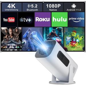 Draagbare 1080P Full HD Projector - 180° Rotatie Buit projector - Film Projector - Compatibel met TV Stick, Smartphone, HDMI en USB - Binnen- en Buitenprojector