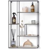 Lifa Living - Wandrek Palma - Muurplank - Wandplank - Industrieel - Zwart - Rechthoekig - Metaal & Hout - Voor Woonkamer / Slaapkamer / Keuken - 47 x 11 x 78 cm