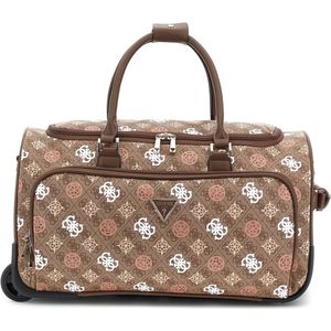 Guess Eliette Logo Wheeled Duffel Bag - Handbagage - Latte Logo Multi