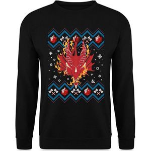 Dungeon & Dragons DND Drakenkop Ugly Christmas Sweater Heren
