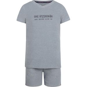 Charlie Choe Jongens Pyjama Shortama Faded Blauw Badstof - Maat 74/80