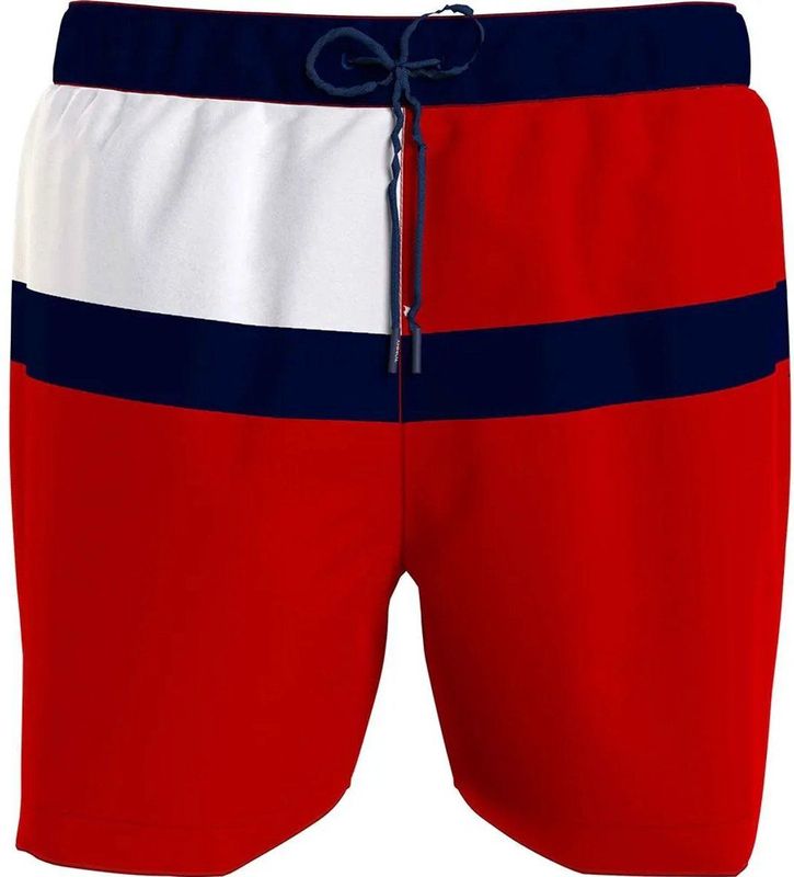 Tommy Hilfiger - Kleurgeblokt Zwemshort - Blauw/Rood - Gerecycled Nylon