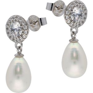 Zilveren oorhangers diamonfire Pearls 808.0399.00