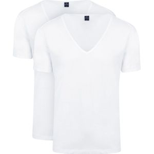 Suitable - Vitaru T-Shirt Diepe V-hals Wit 2-Pack - Heren - Maat XXL - Slim-fit