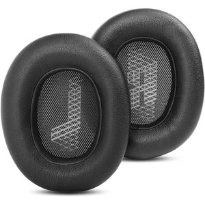 Allecto Plus - Vervangende oorkussens voor draadloze over-ear hoofdtelefoon, zwart leer, comfortabel.