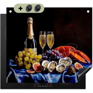 KitchenYeah® Inductie beschermer 60x52 cm - Champagne - Luxe - Oesters - Kookplaataccessoires - Afdekplaat voor kookplaat & Spatscherm achterwand - Inductiebeschermer - Inductiemat - Inductieplaat mat - Keuken decoratie