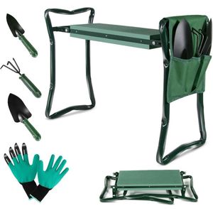 Tuinkruk, kniebank voor tuinieren, tuinstoel met EVA-schuimkussen tot belastbaarheid 150 kg, voor tuingereedschap en handschoenen