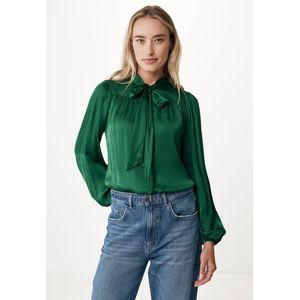 Mexx Blouse Met Strik Donkergroen - - Maat Xs