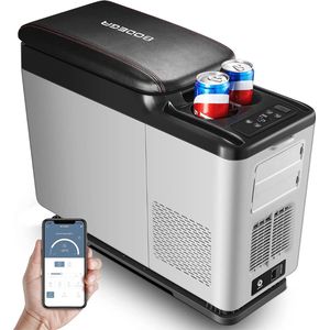 Koelbox Auto - EU-compressor - Koelbox - 15 liter, koelbox, autokoeling tot -15 °C, koelbox 12/24 V voor auto voor auto, vrachtwagen, boot, camper en stopcontact