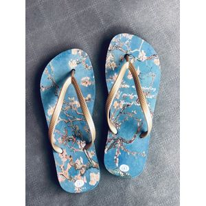 Owniez Flip Flops - Vincent van Gogh 'Amandelbloesem' Slippers - Dames - Comfortabele en Duurzame Slippers - Maat 41/42