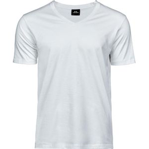 Tee Jays - Heren Luxe T-Shirt met V-Hals (Wit)