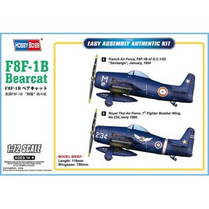1:72 HobbyBoss 87268 F8F-1B Bearcat Plane Plastic Modelbouwpakket
