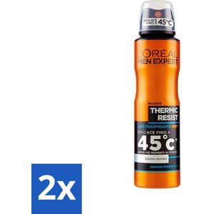 2 x L'Oréal Men Expert Deo Spray - Deodorant - Thermic Resist - 150 ml - L'Oréal Deodorant - Deodorant Spray - Antitranspirant - Mannen Deodorant - Thermic Resist