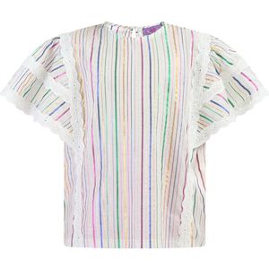 myMo - Blouse - Katoenmix - Met Kanten Mouwen - Losse Pasvorm