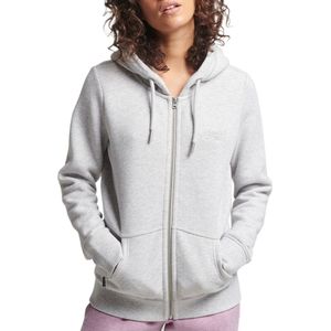 Superdry Dames Trui Geborduurde Vintage Logo hoodie van biologisch katoen met rits