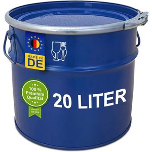 Stalen 20 liter vat met deksel | Geschikt voor cycloonstofafzuiging en levensmiddelen | Metalen vuilnisemmer met zijhandgrepen