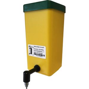 Konijnen drinkfles - Drinkfles met klepdeksel 1 l geel incl.beugel - Nippel drinkfles